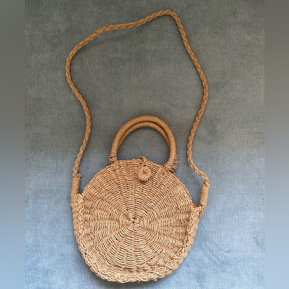 rattan basketweave summer vacation resort bag